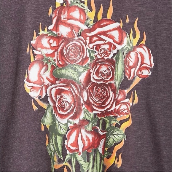 Torrid Baseball Raglan Tee - Leopard Roses - Picture 3 of 4